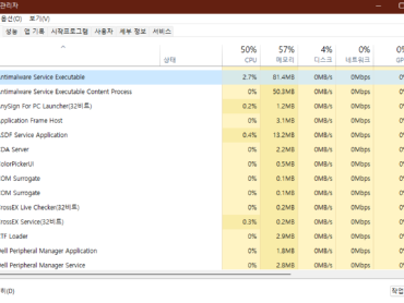 Antimalware Service Executable로 인한 CPU 과부하 해결 방법