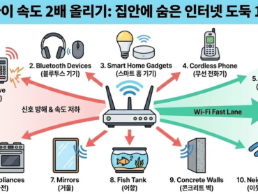 와이파이 속도 2배 올리기: 집안에 숨은 인터넷 도둑 10가지