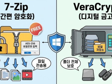 컴맹도 가능! 윈도우 파일/폴더 암호화 무료 프로그램 추천 TOP 2 (7-Zip, VeraCrypt)