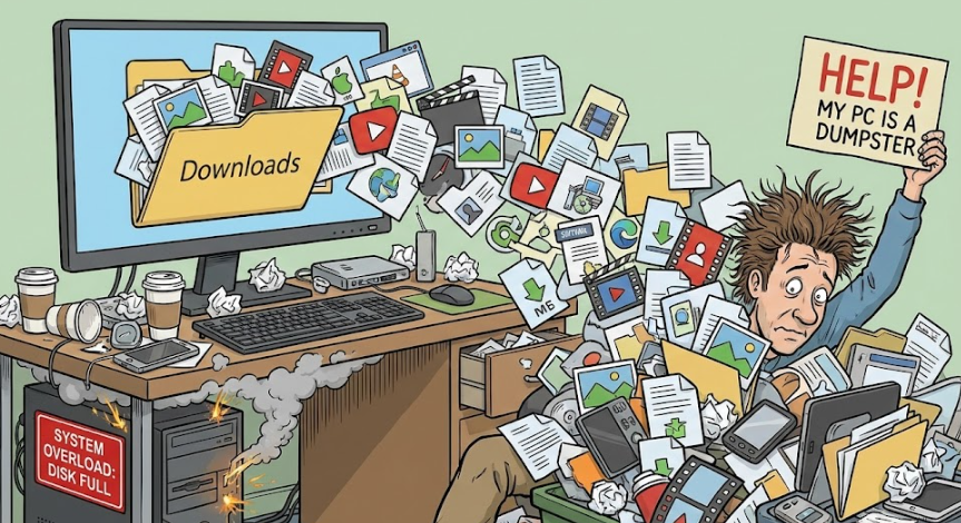 당신의 PC를 망치는 습관: '다운로드 폴더'를 파일 창고로 쓰면 안 되는 이유