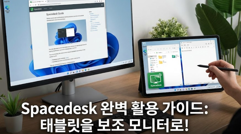 태블릿을 윈도우 보조 모니터로? 무료 앱 Spacedesk 완벽 활용 가이드
