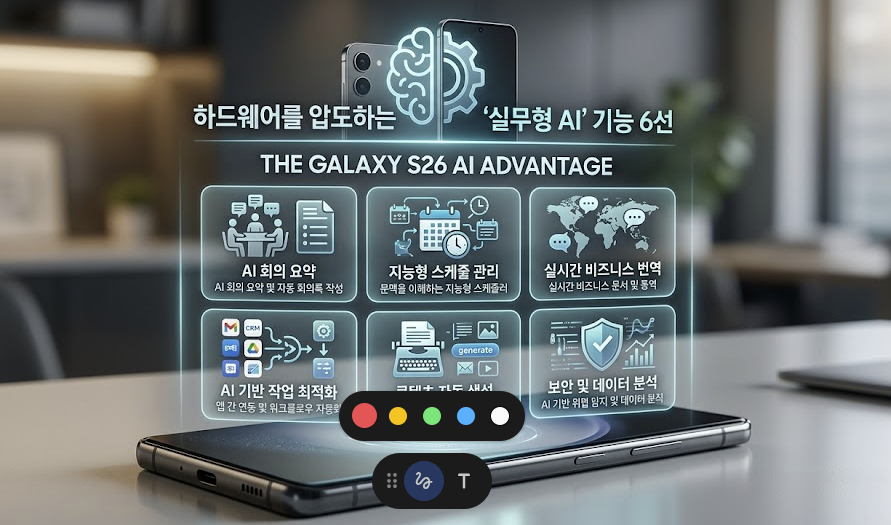 갤럭시 S26의 반전: 하드웨어를 압도하는 ‘실무형 AI’ 기능 6선