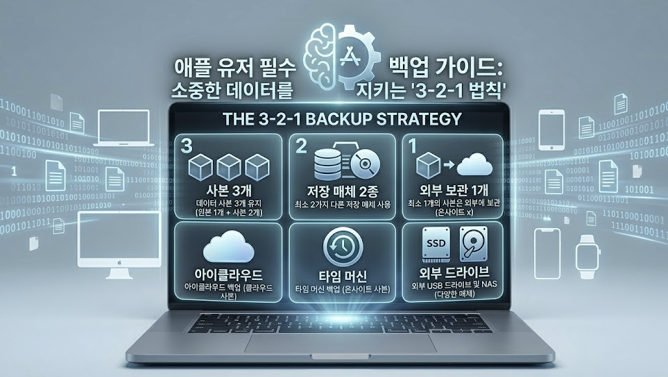 애플 유저 필수 백업 가이드: 소중한 데이터를 지키는 '3-2-1 법칙'