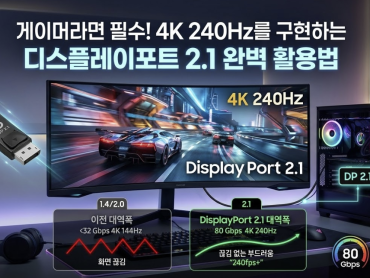 게이머라면 필수! 4K 240Hz를 구현하는 디스플레이포트 2.1 완벽 활용법