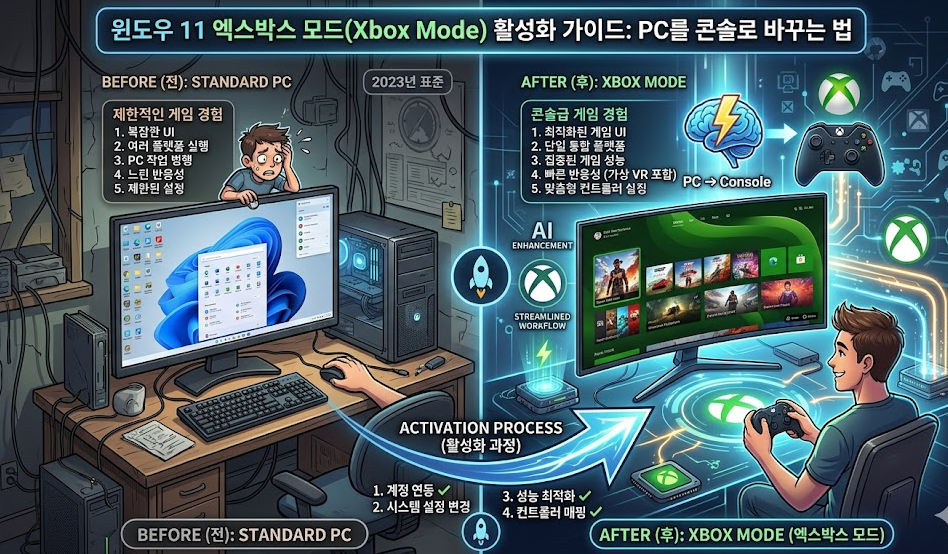윈도우 11 엑스박스 모드(Xbox Mode) 활성화 가이드: PC를 콘솔로 바꾸는 법