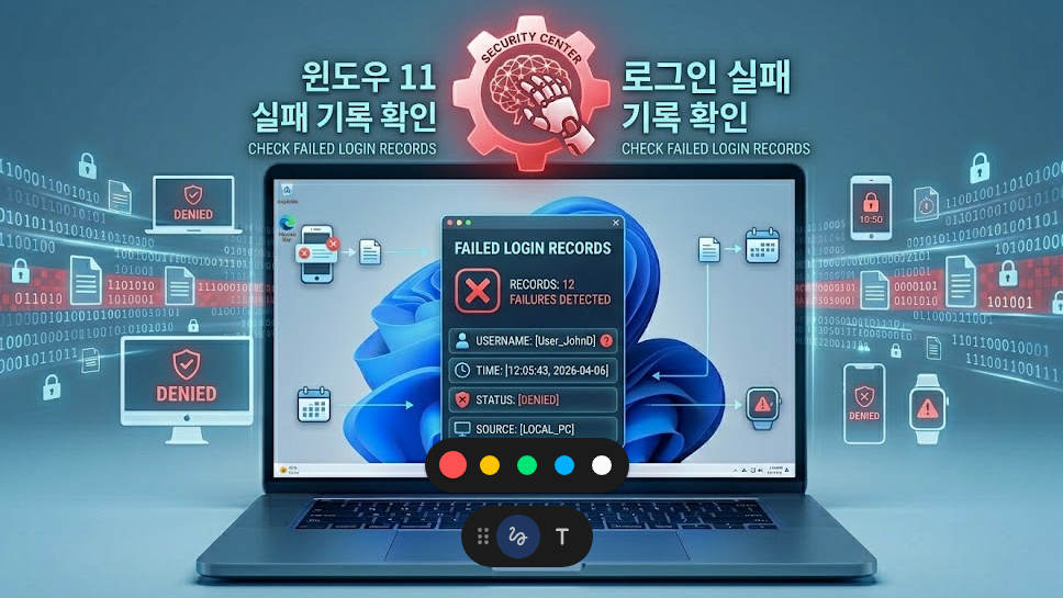 누가 내 PC를 훔쳐봤을까? 윈도우 11 로그인 실패 기록 확인법