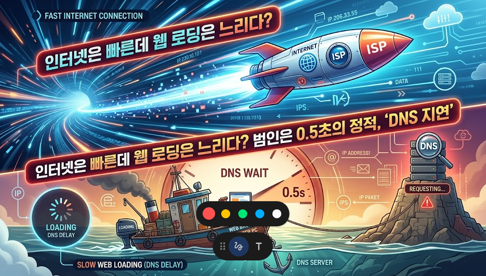 인터넷은 빠른데 웹 로딩은 느리다? 범인은 0.5초의 정적, 'DNS 지연'