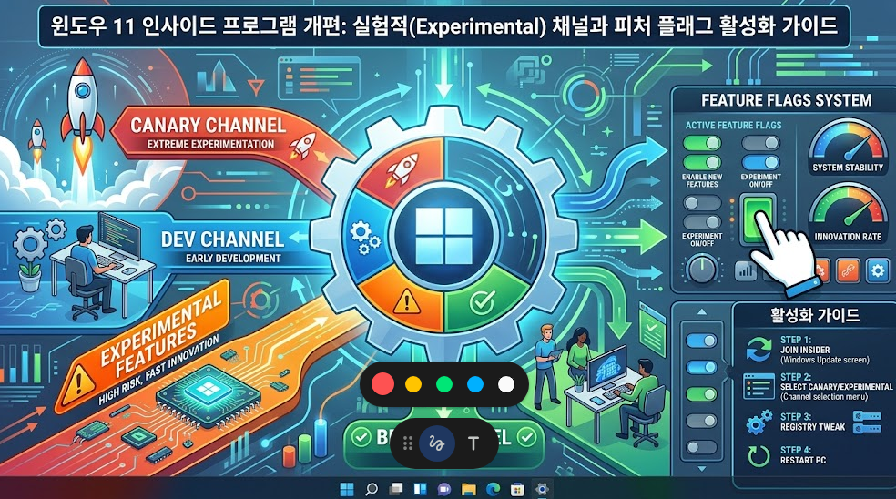 윈도우 11 인사이드 프로그램 개편: 실험적(Experimental) 채널과 피처 플래그 활성화 가이드