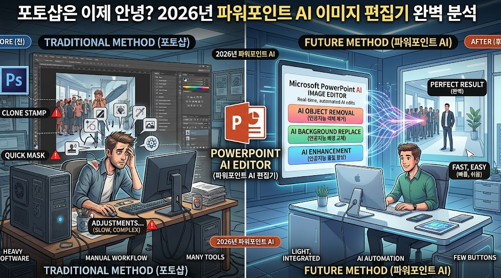 포토샵은 이제 안녕? 2026년 파워포인트 AI 이미지 편집기 완벽 분석