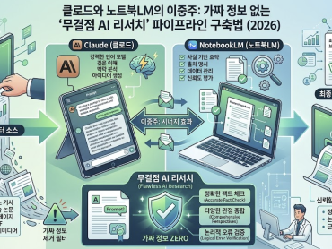 클로드와 노트북LM의 이중주: 가짜 정보 없는 ‘무결점 AI 리서치’ 파이프라인 구축법 (2026)