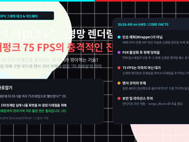라데온에서 DLSS 5 신경망 렌더링이 돌아간다? 사이버펑크 75 FPS의 오해와 진실